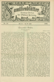 Familienblätter : Sonntags-Beilage der Posener Zeitung. 1890, Nr. 28 (13 Juli)