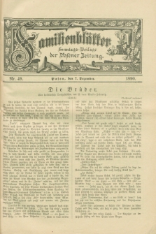 Familienblätter : Sonntags-Beilage der Posener Zeitung. 1890, Nr. 49 (7 Dezember)