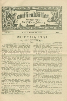 Familienblätter : Sonntags-Beilage der Posener Zeitung. 1890, Nr. 52 (28 Dezember)