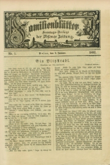 Familienblätter : Sonntags-Beilage der Posener Zeitung. 1892, Nr. 1 (3 Januar)