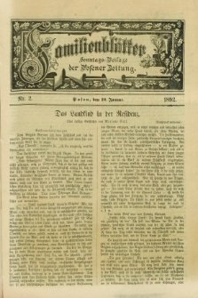 Familienblätter : Sonntags-Beilage der Posener Zeitung. 1892, Nr. 2 (10 Januar)