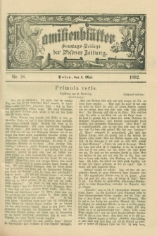 Familienblätter : Sonntags-Beilage der Posener Zeitung. 1892, Nr. 18 (1 Mai)