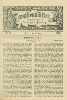 Familienblätter : Sonntags-Beilage der Posener Zeitung. 1892, Nr. 24 (12 Juni)