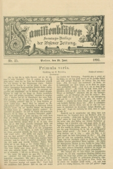 Familienblätter : Sonntags-Beilage der Posener Zeitung. 1892, Nr. 25 (19 Juni)