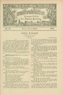 Familienblätter : Sonntags-Beilage der Posener Zeitung. 1892, Nr. 40 (2 Oktober)