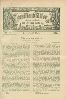 Familienblätter : Sonntags-Beilage der Posener Zeitung. 1892, Nr. 42 (16 Oktober)