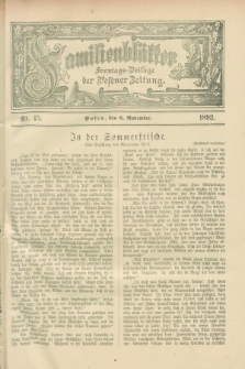 Familienblätter : Sonntags-Beilage der Posener Zeitung. 1892, Nr. 45 (6 November)