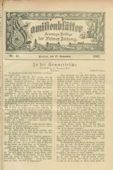 Familienblätter : Sonntags-Beilage der Posener Zeitung. 1892, Nr. 48 (27 November)