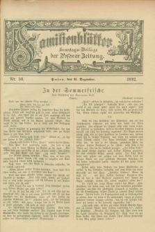 Familienblätter : Sonntags-Beilage der Posener Zeitung. 1892, Nr. 50 (11 Dezember)