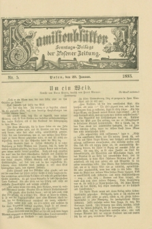 Familienblätter : Sonntags-Beilage der Posener Zeitung. 1893, Nr. 5 (29 Januar)