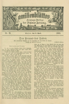 Familienblätter : Sonntags-Beilage der Posener Zeitung. 1893, Nr. 15 (9 April)