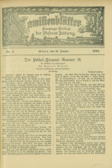 Familienblätter : Sonntags-Beilage der Posener Zeitung. 1894, Nr. 3 (21 Januar)