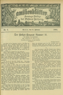 Familienblätter : Sonntags-Beilage der Posener Zeitung. 1894, Nr. 6 (11 Februar)
