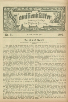 Familienblätter : Sonntags-Beilage der Posener Zeitung. 1894, Nr. 30 (29 Juli)