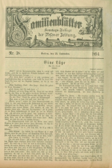 Familienblätter : Sonntags-Beilage der Posener Zeitung. 1894, Nr. 38 (23 September)