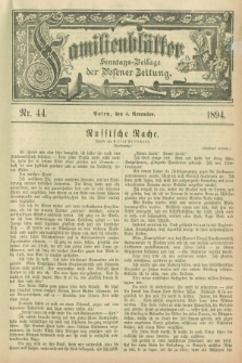 Familienblätter : Sonntags-Beilage der Posener Zeitung. 1894, Nr. 44 (4 November)