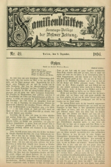 Familienblätter : Sonntags-Beilage der Posener Zeitung. 1894, Nr. 49 (9 Dezember)