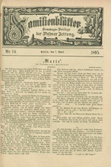 Familienblätter : Sonntags-Beilage der Posener Zeitung. 1895, Nr. 14 (7 April)