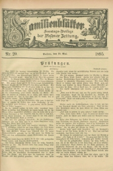 Familienblätter : Sonntags-Beilage der Posener Zeitung. 1895, Nr. 20 (19 Mai)