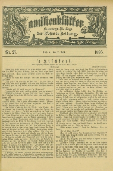 Familienblätter : Sonntags-Beilage der Posener Zeitung. 1895, Nr. 27 (7 Juli)