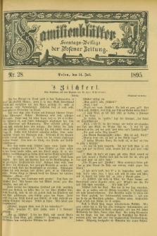 Familienblätter : Sonntags-Beilage der Posener Zeitung. 1895, Nr. 28 (14 Juli)