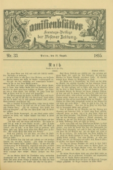 Familienblätter : Sonntags-Beilage der Posener Zeitung. 1895, Nr. 33 (18 August)