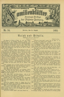 Familienblätter : Sonntags-Beilage der Posener Zeitung. 1895, Nr. 34 (25 August)