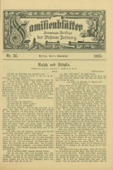Familienblätter : Sonntags-Beilage der Posener Zeitung. 1895, Nr. 36 (8 September)