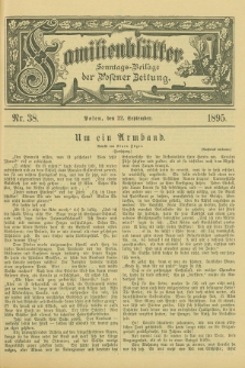 Familienblätter : Sonntags-Beilage der Posener Zeitung. 1895, Nr. 38 (22 September)