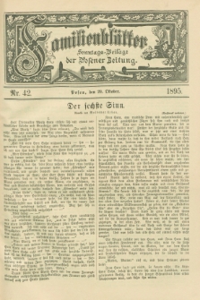 Familienblätter : Sonntags-Beilage der Posener Zeitung. 1895, Nr. 42 (20 Oktober)