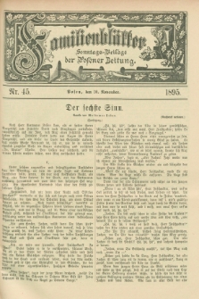 Familienblätter : Sonntags-Beilage der Posener Zeitung. 1895, Nr. 45 (10 November)
