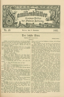 Familienblätter : Sonntags-Beilage der Posener Zeitung. 1895, Nr. 46 (17 November)