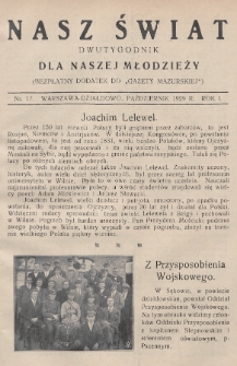 Nasz Świat : dwutygodnik dla naszej młodzieży : bezpłatny dodatek do „Nowin”. 1929, nr 17