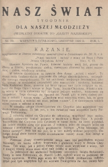 Nasz Świat : tygodnik dla naszej młodzieży : bezpłatny dodatek do „Gazety Mazurskiej”. 1929, nr 20