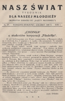 Nasz Świat : tygodnik dla naszej młodzieży : bezpłatny dodatek do „Gazety Mazurskiej”. 1929, nr 27