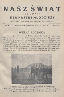 Nasz Świat : tygodnik dla naszej młodzieży : bezpłatny dodatek do „Gazety Mazurskiej”. 1930, nr 9