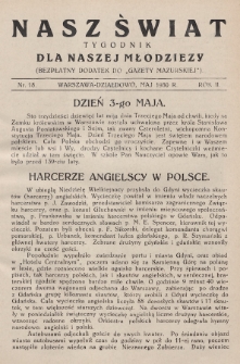 Nasz Świat : tygodnik dla naszej młodzieży : bezpłatny dodatek do „Gazety Mazurskiej”. 1930, nr 18