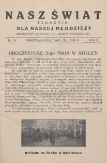 Nasz Świat : tygodnik dla naszej młodzieży : bezpłatny dodatek do „Gazety Mazurskiej”. 1930, nr 19