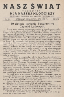 Nasz Świat : tygodnik dla naszej młodzieży : bezpłatny dodatek do „Gazety Mazurskiej”. 1930, nr 20