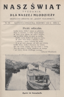 Nasz Świat : tygodnik dla naszej młodzieży : bezpłatny dodatek do „Gazety Mazurskiej”. 1930, nr 38