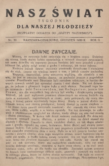 Nasz Świat : tygodnik dla naszej młodzieży : bezpłatny dodatek do „Gazety Mazurskiej”. 1930, nr 50