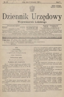 Dziennik Urzędowy Województwa Łódzkiego. 1926, nr 45