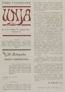 Unja : pismo tygodniowe. 1917, nr 15