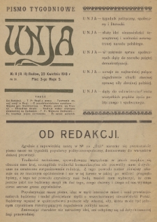 Unja : pismo tygodniowe. 1918, nr 11