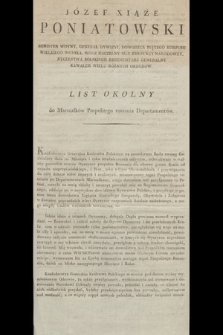 List okolny do marszałków Pospolitego ruszenia Departamentów [Inc.:] Konfederacya Generalna Królestwa Polskiego na posiedzeniu Rady swoiey Generalney dnia 20. Miesiąca i roku teraźnieyszych odbytém, uchwaliwszy w walnéy potrzebie swoiéy Oyczyzny pospolite Ruszenie dla obrony granic Kraiu od napadu nieprzyiacielskiego [...] : [Dan w Warszawie dnia 24. Miesiąca Grudnia 1812