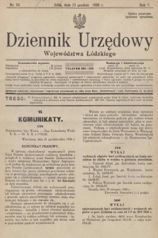 Dziennik Urzędowy Województwa Łódzkiego. 1926, nr 50