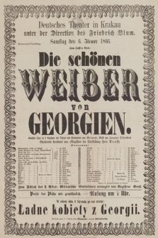 Samstag den 6. Jänner 1866 zum sechsten Male : die schönen Weiber von Georginen