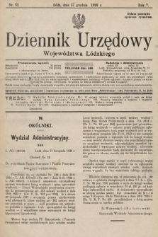 Dziennik Urzędowy Województwa Łódzkiego. 1926, nr 52