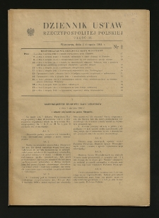 Dziennik Ustaw Rzeczypospolitej Polskiej : część III. 1944, nr 2