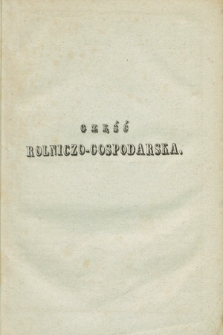 Kalendarz Rolniczo-Gospodarski : na rok 1838